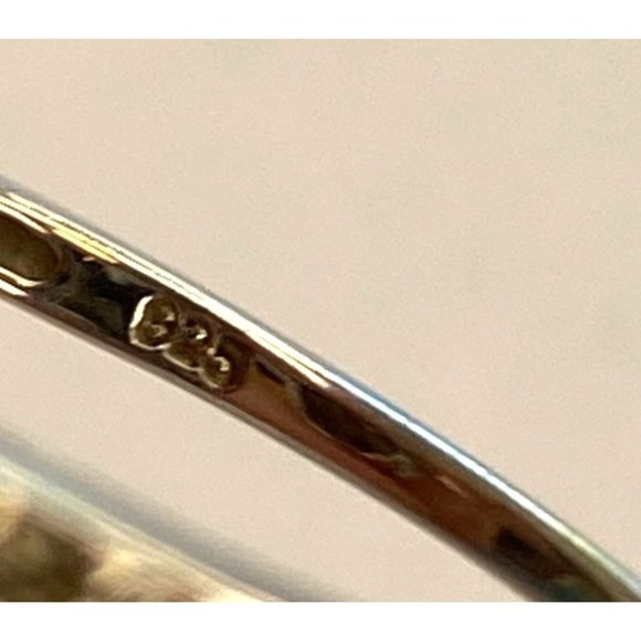 Nevada 925 Sterling Silver & Marcasite Aquamarine Halo Ring Size 7 - Picture 4 of 4